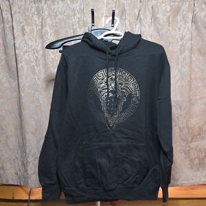 Crooks & Castles Black Hoodie with Gold Medallion Graphic